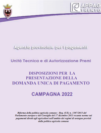Disposizioni per la presentazione della domanda unica di pagamento - campagna 2022