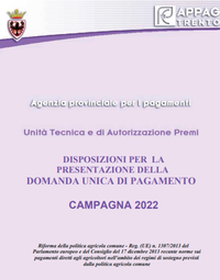 Disposizioni per la presentazione della domanda unica di pagamento_campagna 2022