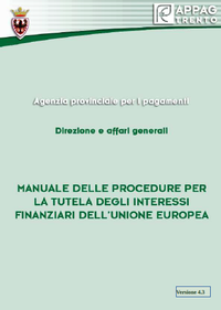Manuale delle procedure per la tutela degli interessi finanziari dell'Unione Europea