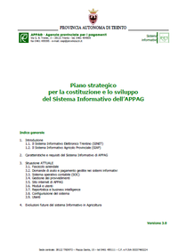 piano strategico per la costituzione e lo sviluppo del sistema informativo dell'APPAG