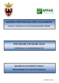 Specifiche tecniche 2020 - Controlli di condizionalità - Regime di pagamento unico programma di sviluppo rurale